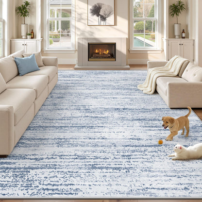 Washable Area Rug with Modern Printed Design