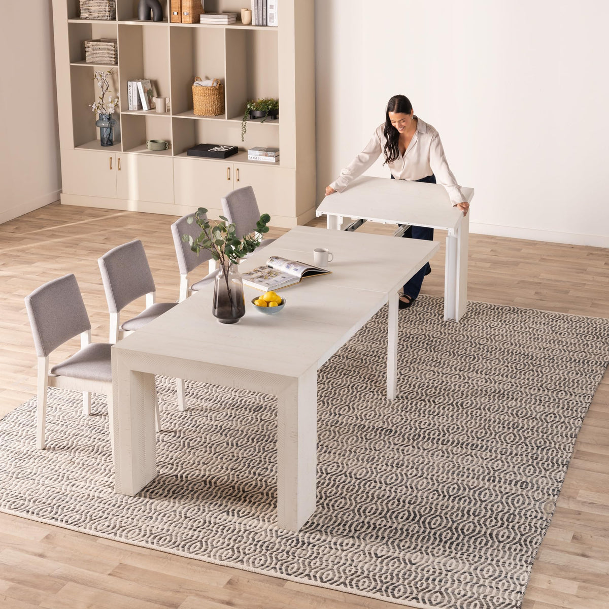 Solid Wood Extendable Dining Table for 2 to 12