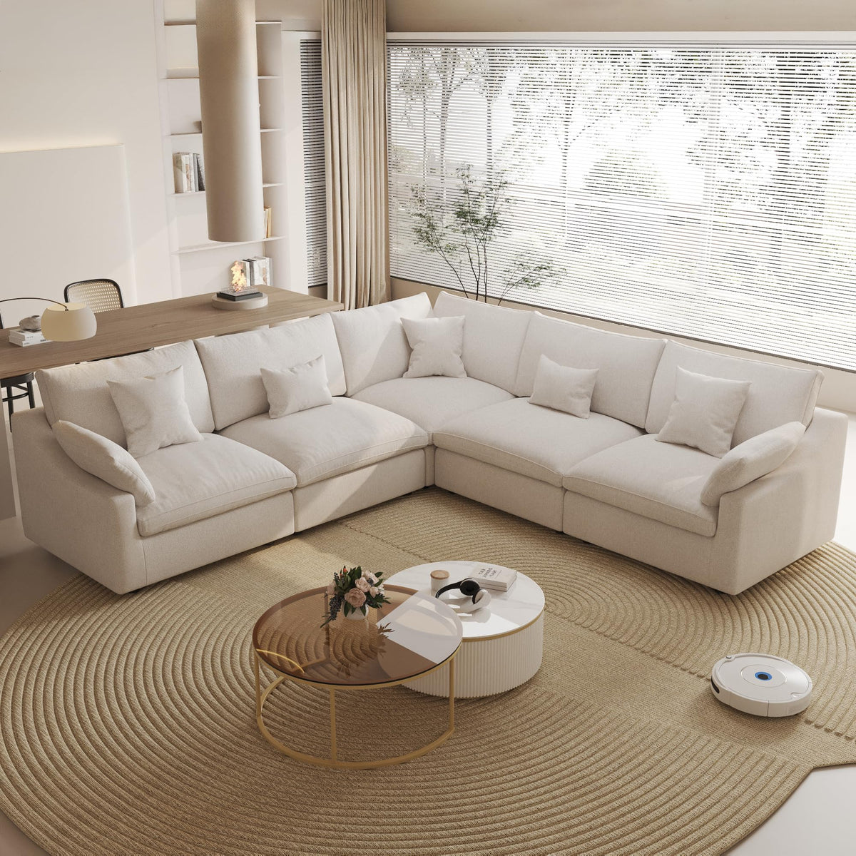 Linen Modular Sectional Sofa – Cloud Comfort Design