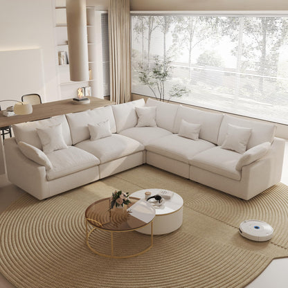 Linen Modular Sectional Sofa – Cloud Comfort Design