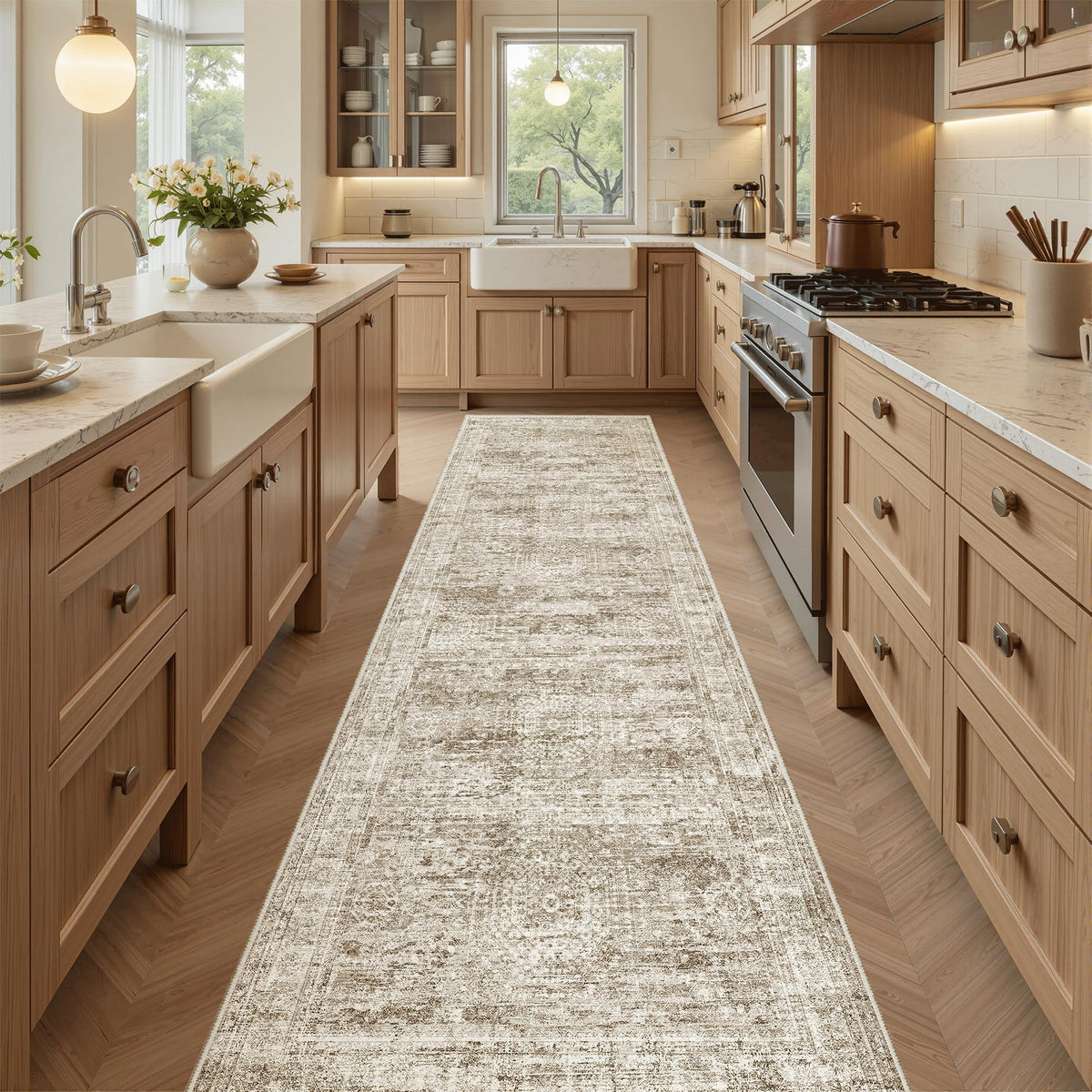 Washable Area Rug with Non Slip Backing