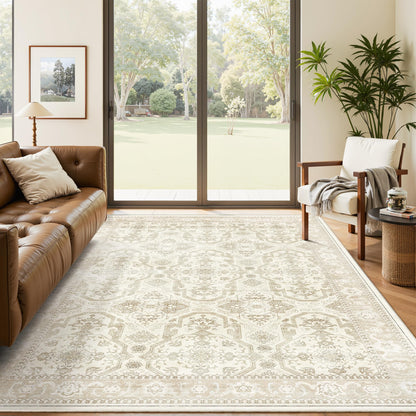 Washable Area Rug with Non Slip Backing