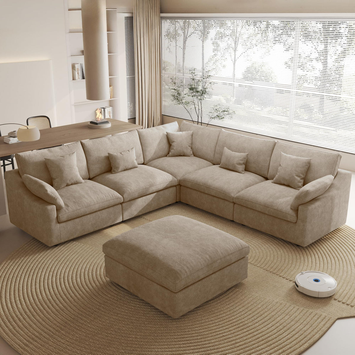Linen Modular Sectional Sofa – Cloud Comfort Design