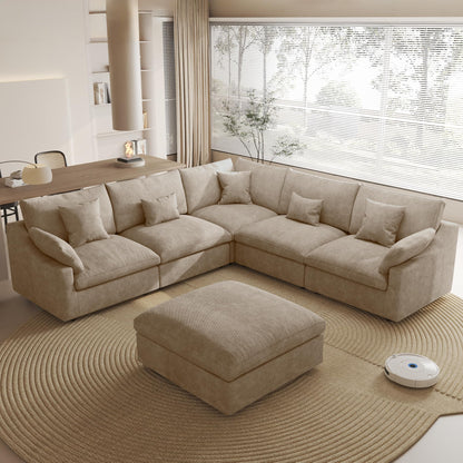 Linen Modular Sectional Sofa – Cloud Comfort Design