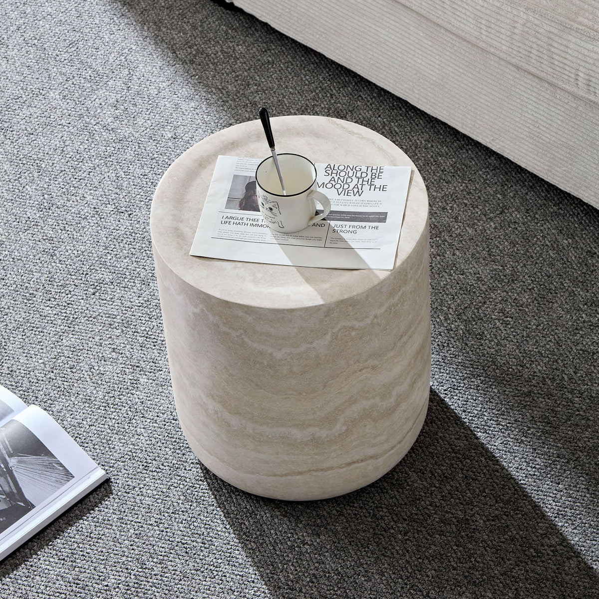 Round Fiberglass Coffee Table with Modern Design