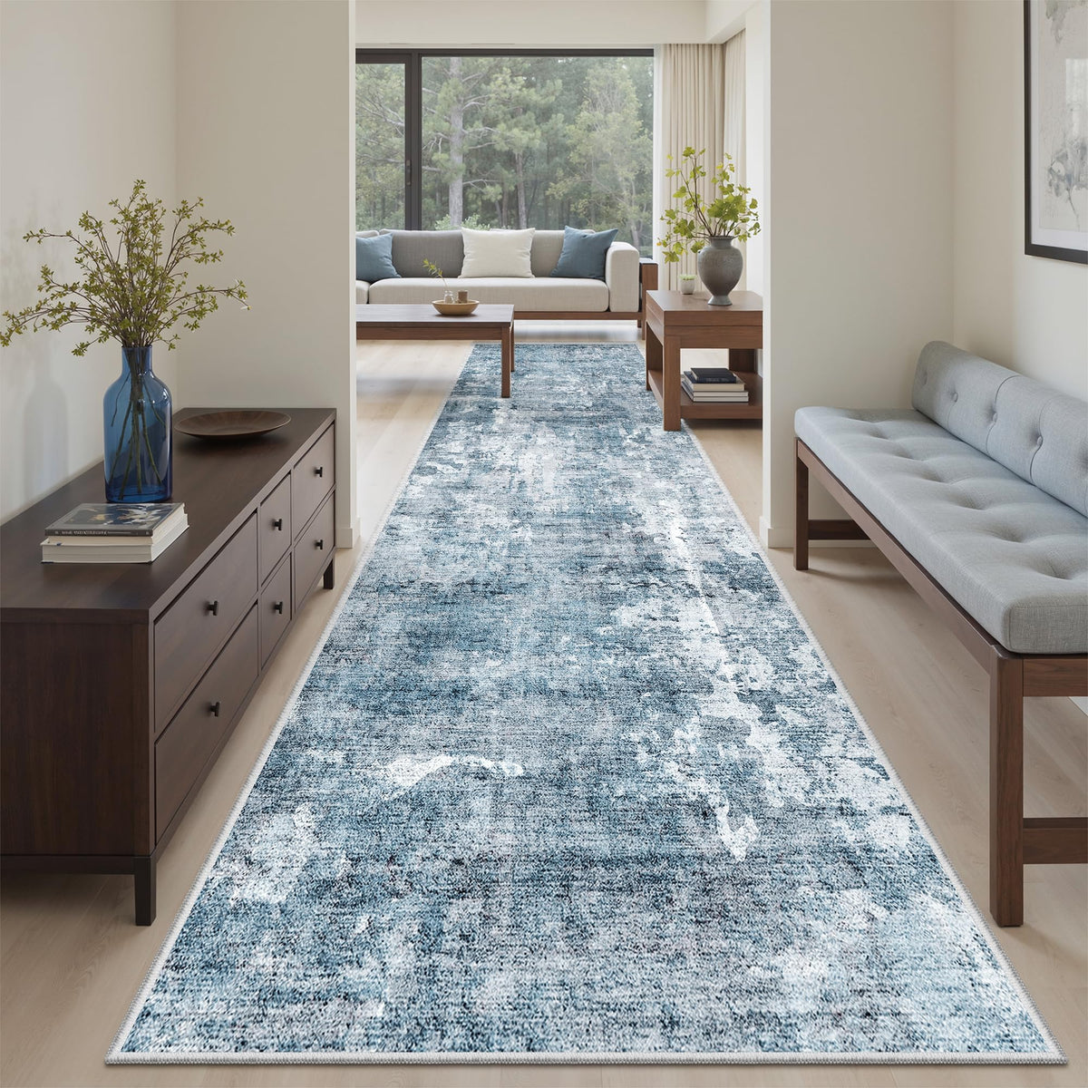 Washable Area Rug with Non Slip Backing