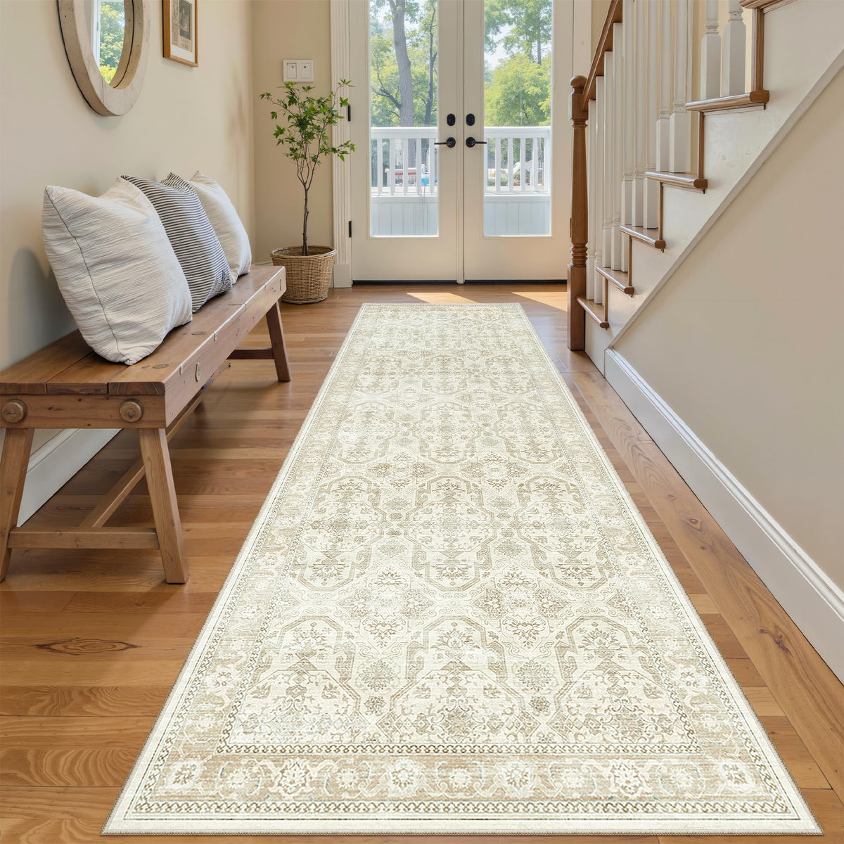 Washable Area Rug with Non Slip Backing
