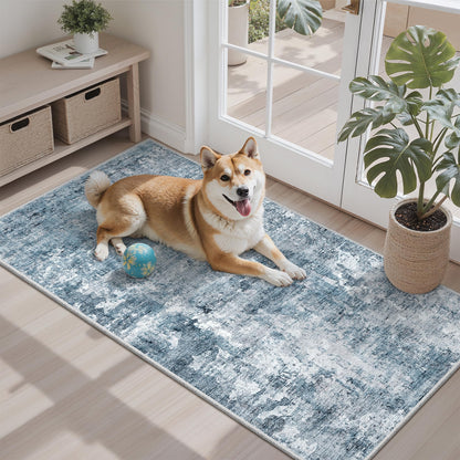Washable Area Rug with Non Slip Backing
