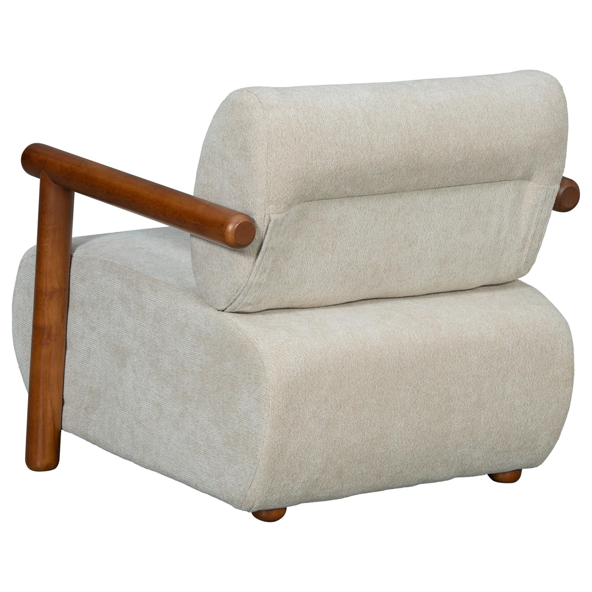 Chenille Accent Chair – Low-Profile Wood Frame