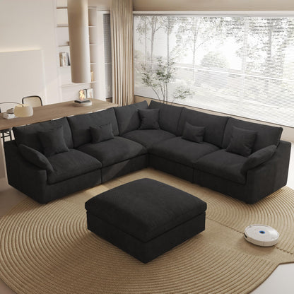 Linen Modular Sectional Sofa – Cloud Comfort Design