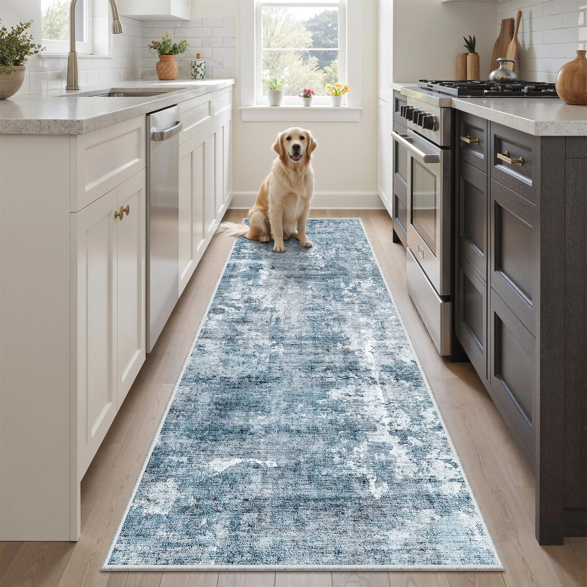 Washable Area Rug with Non Slip Backing