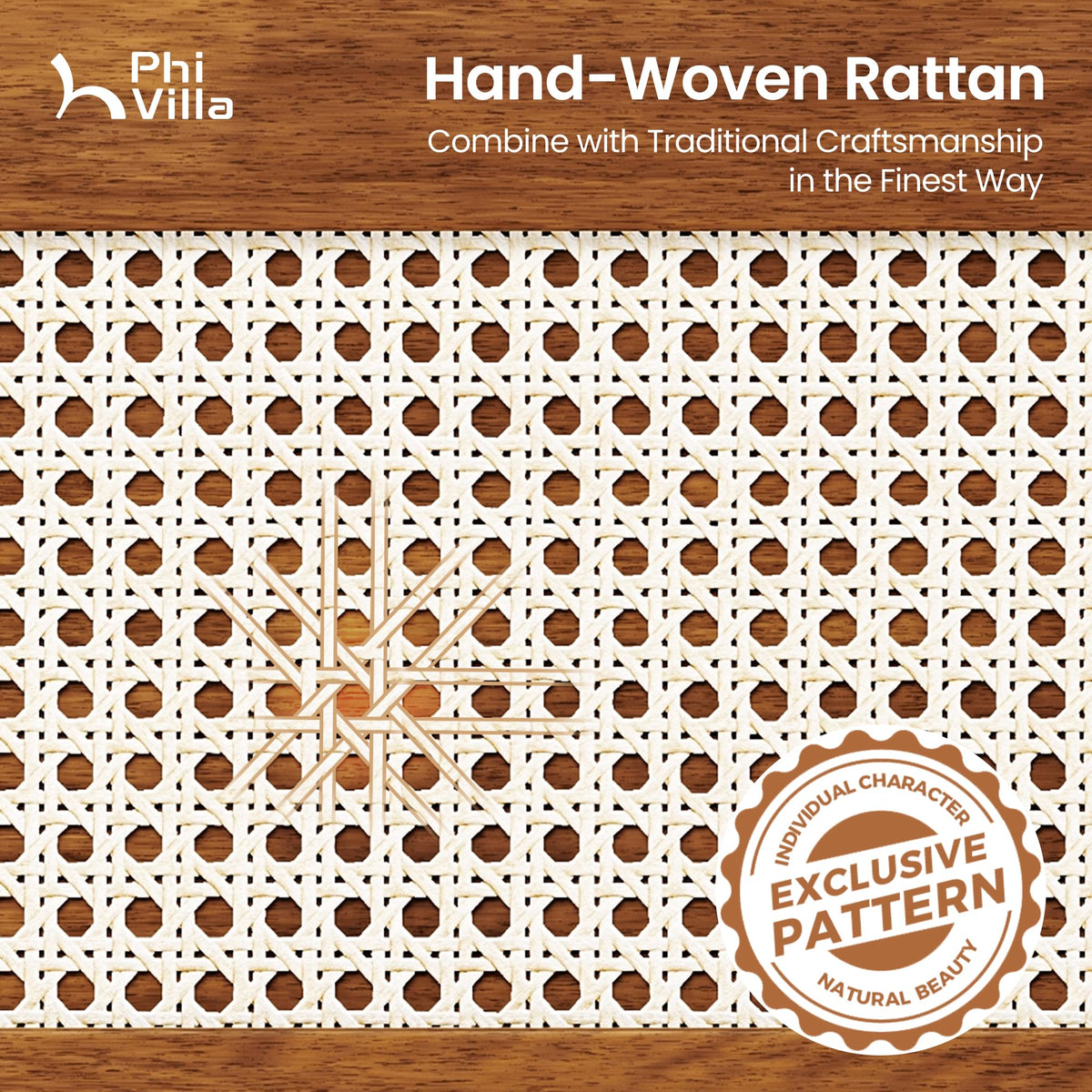 Wood Platform Bed – Rattan Headboard Design