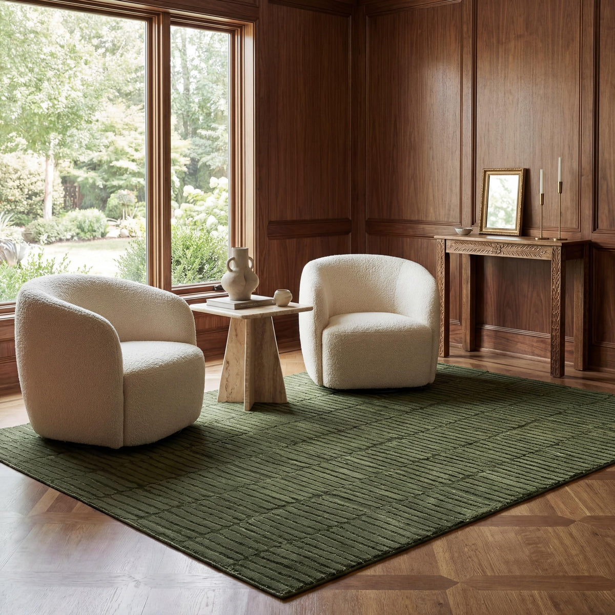 Plaid Jute Area Rug with Natural Woven Texture