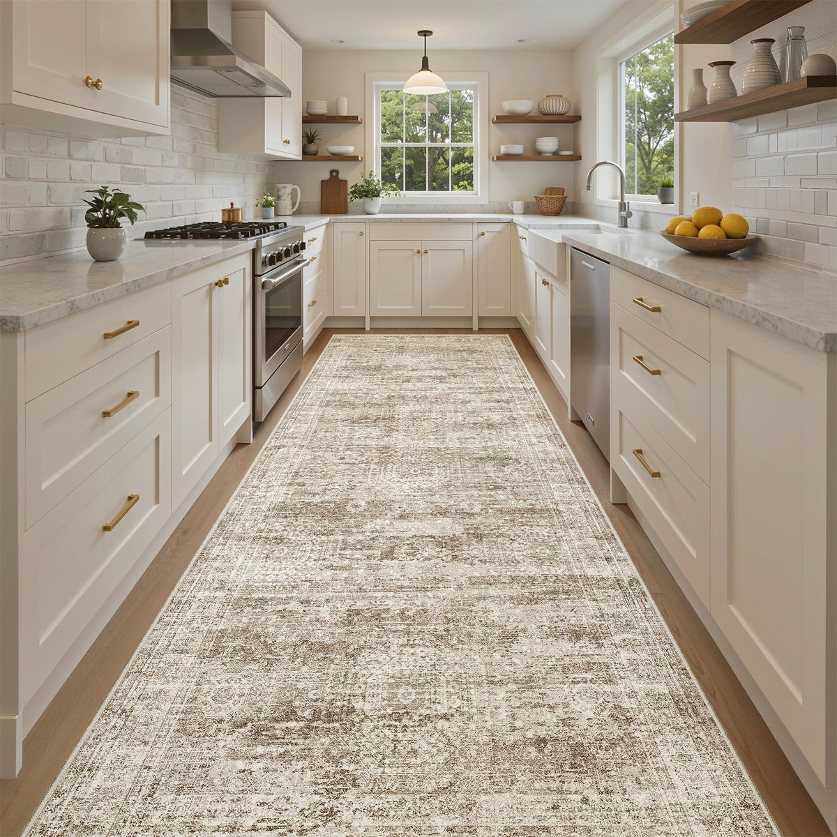 Washable Area Rug with Non Slip Backing