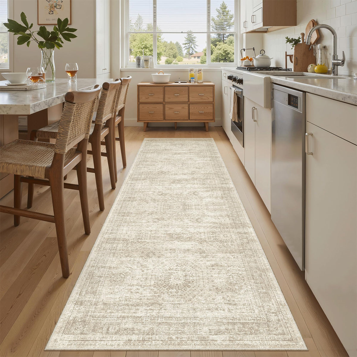 Washable Area Rug with Non Slip Backing