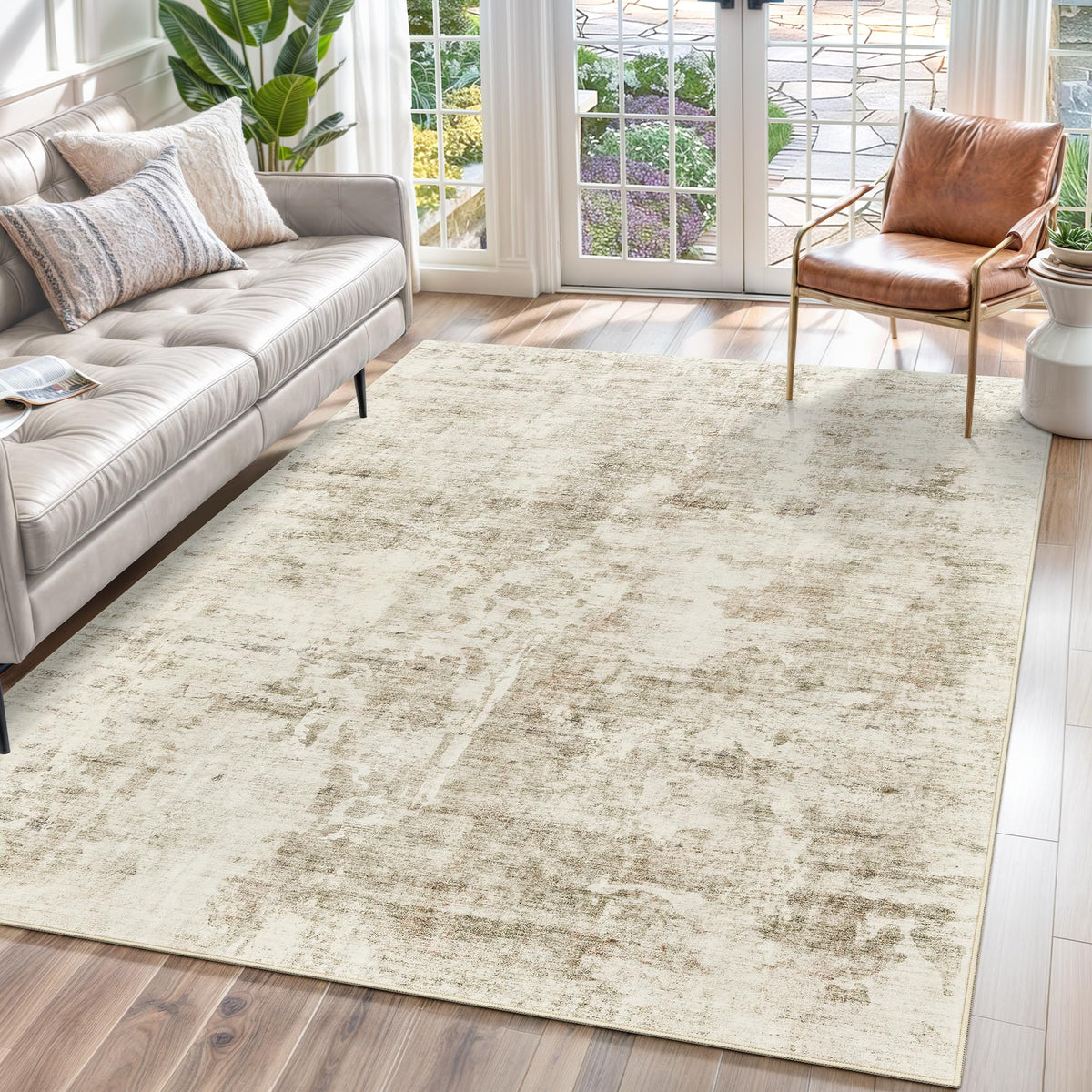 Washable Area Rug with Non Slip Backing