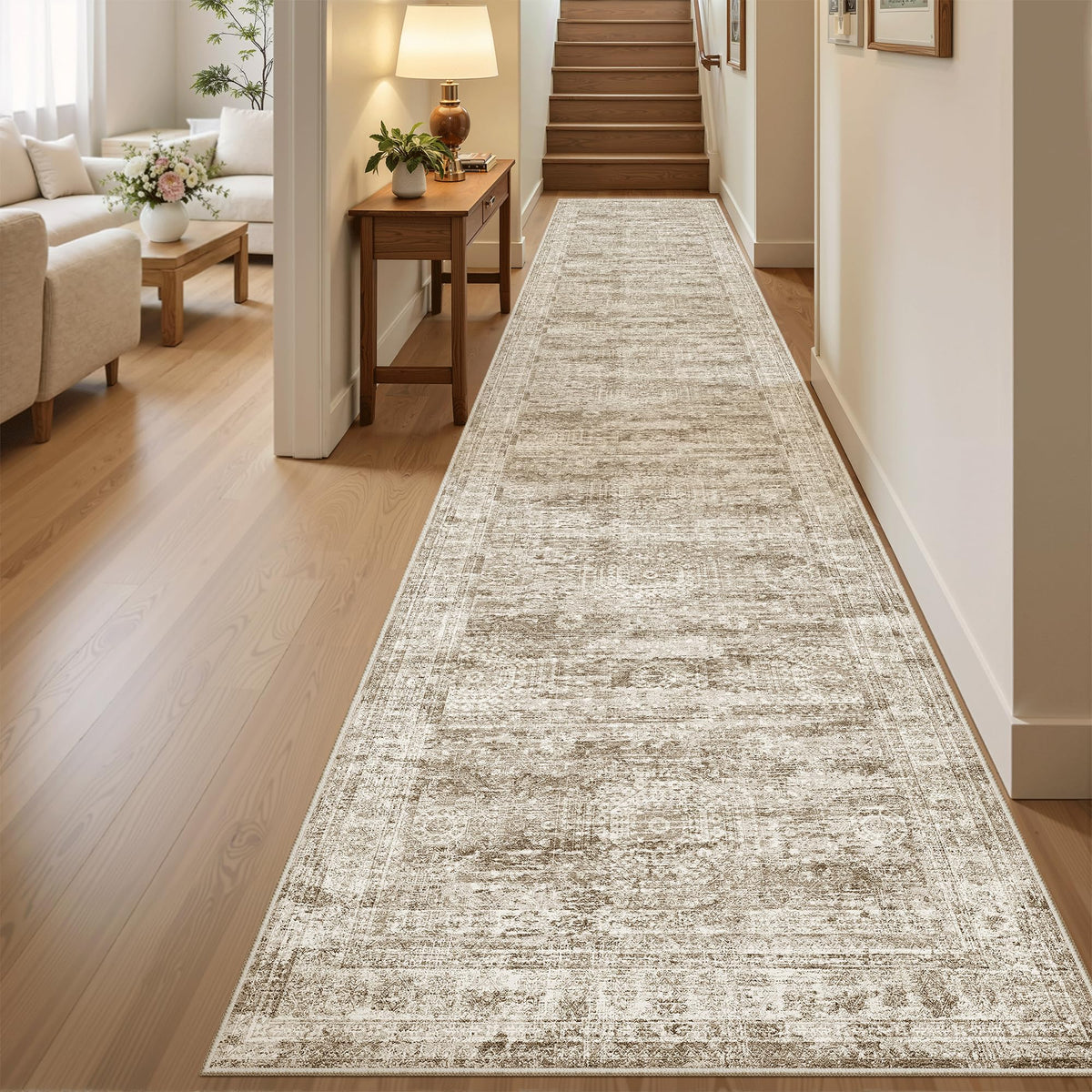 Washable Area Rug with Non Slip Backing