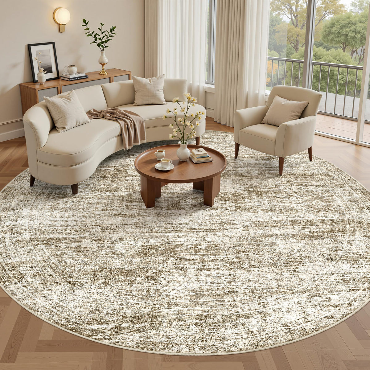 Washable Area Rug with Non Slip Backing