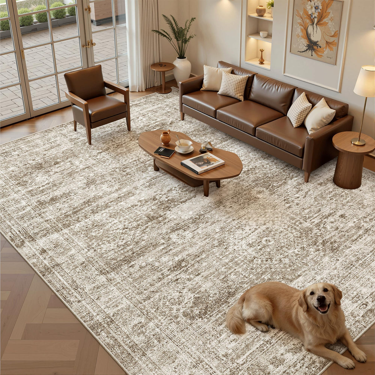 Washable Area Rug with Non Slip Backing