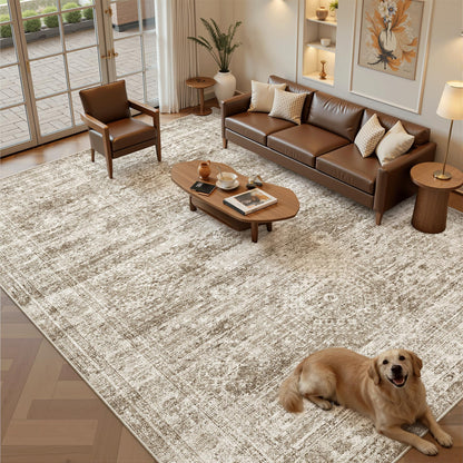 Washable Area Rug with Non Slip Backing