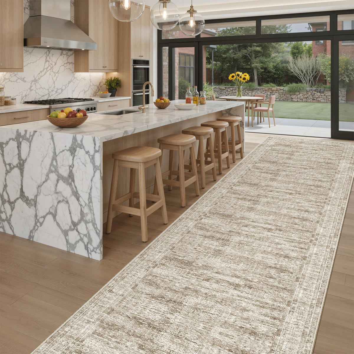 Washable Area Rug with Non Slip Backing