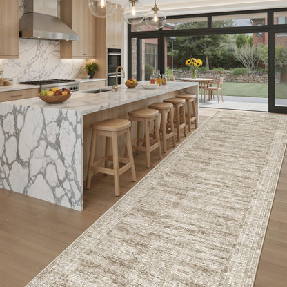 Washable Area Rug with Non Slip Backing