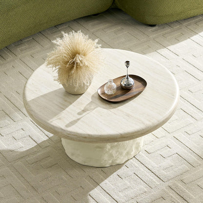 Round Fiberglass Coffee Table with Modern Design