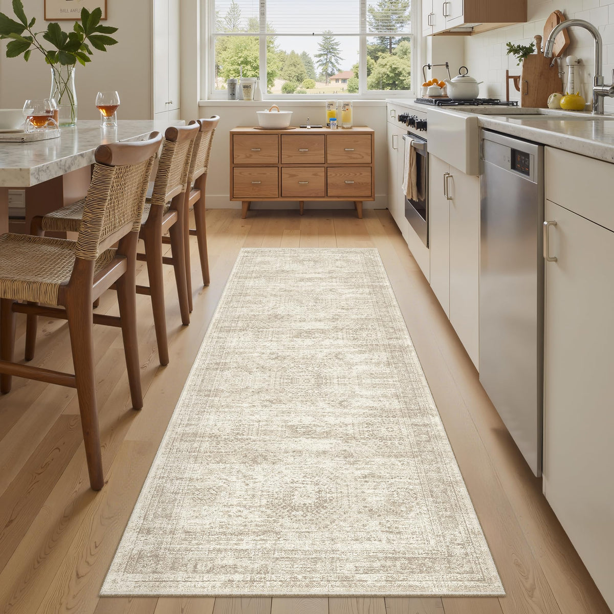 Washable Area Rug with Non Slip Backing