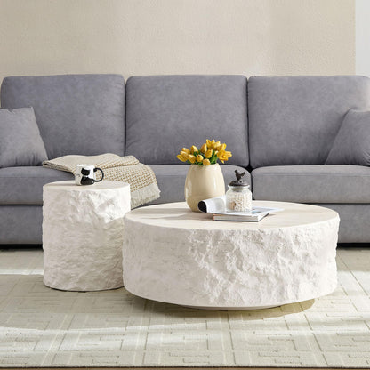 Round Fiberglass Coffee Table with Modern Design