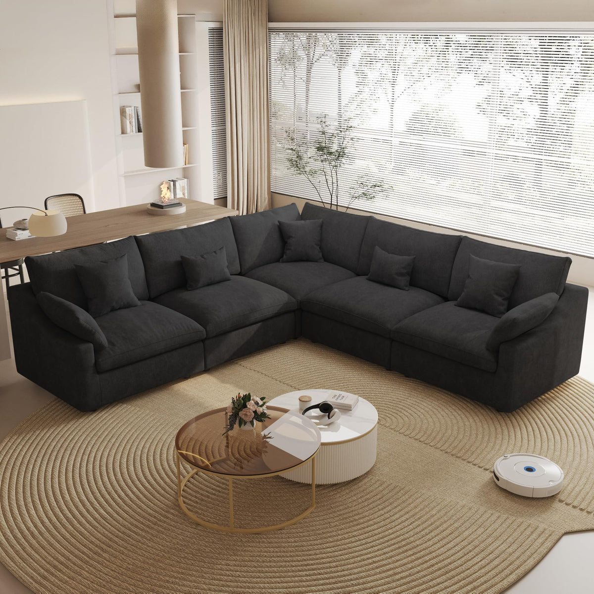 Linen Modular Sectional Sofa – Cloud Comfort Design