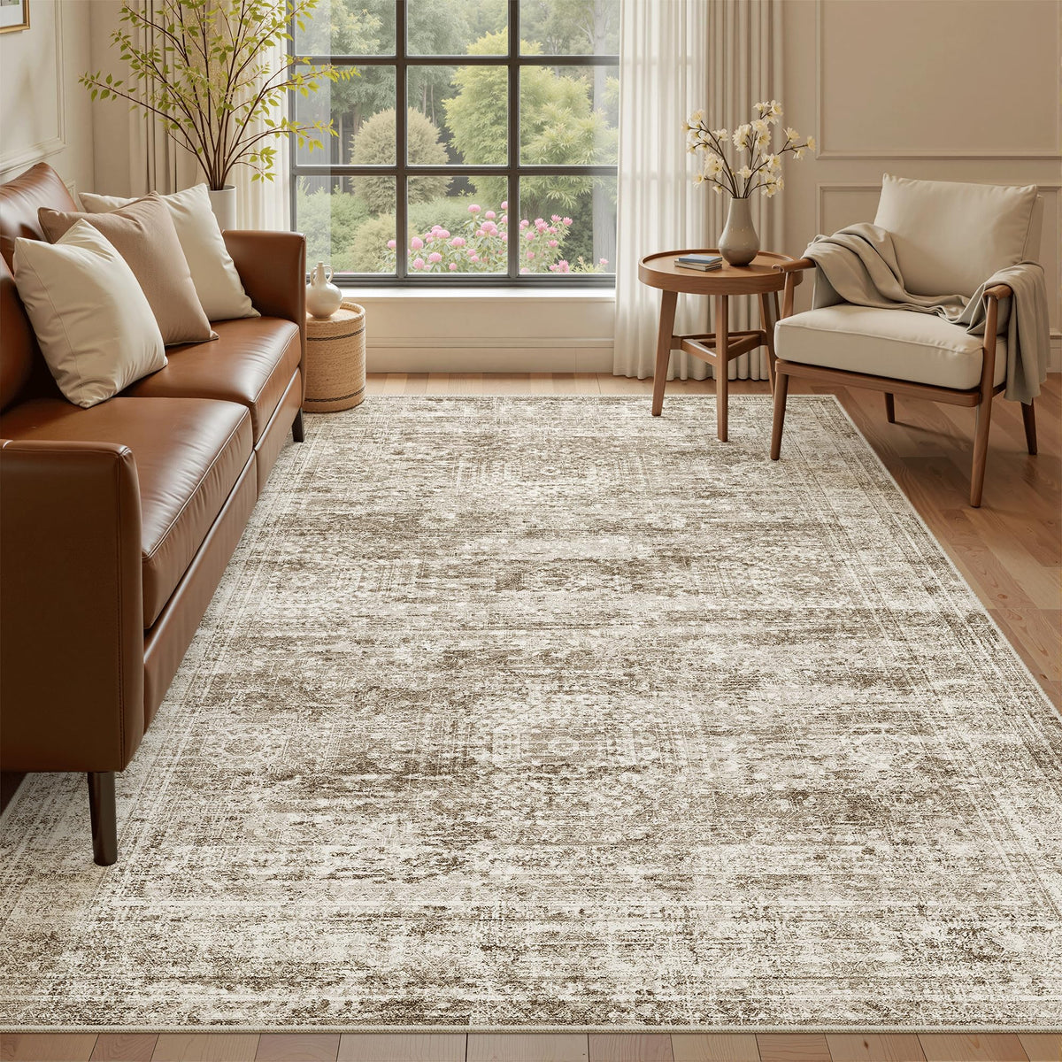 Washable Area Rug with Non Slip Backing