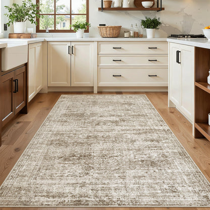 Washable Area Rug with Non Slip Backing