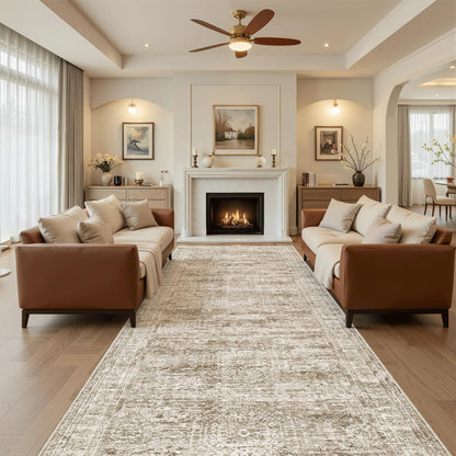 Washable Area Rug with Non Slip Backing