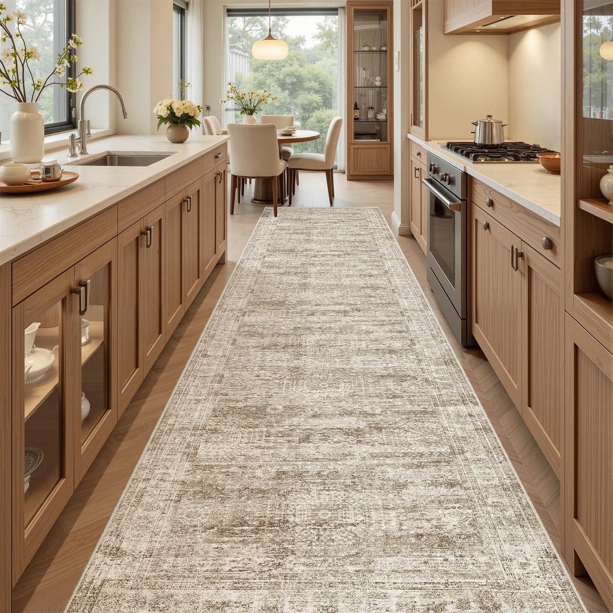 Washable Area Rug with Non Slip Backing