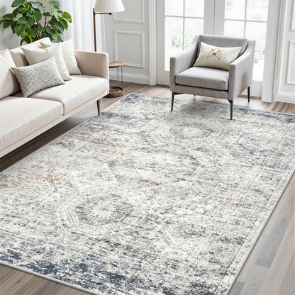 Washable Area Rug with Non Slip Backing