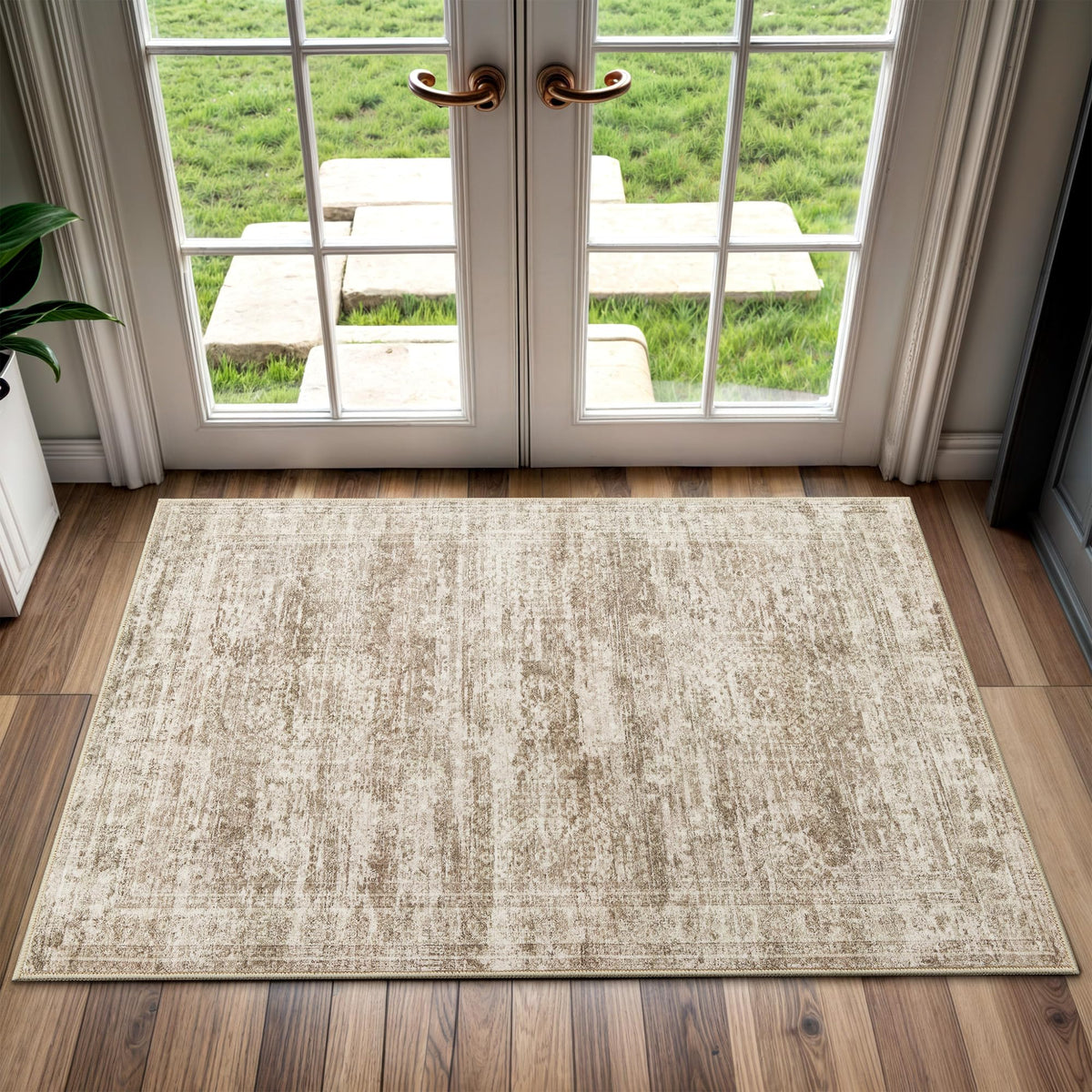 Washable Area Rug with Non Slip Backing