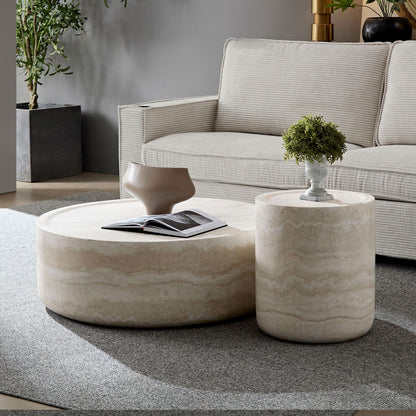 Round Fiberglass Coffee Table with Modern Design