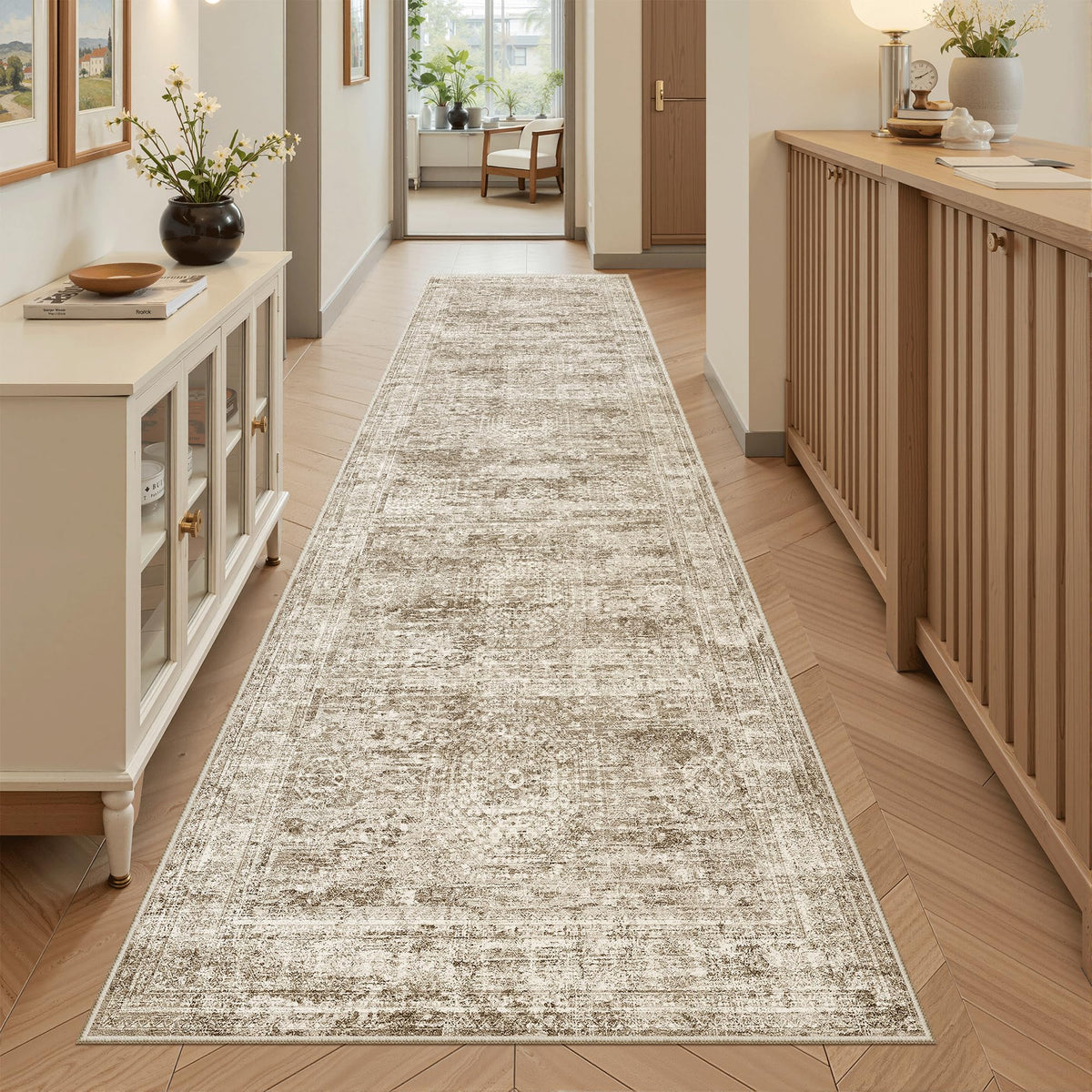 Washable Area Rug with Non Slip Backing