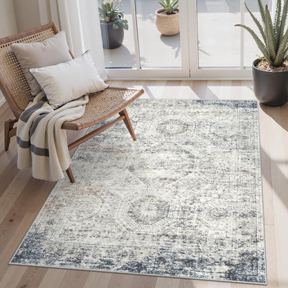 Washable Area Rug with Non Slip Backing
