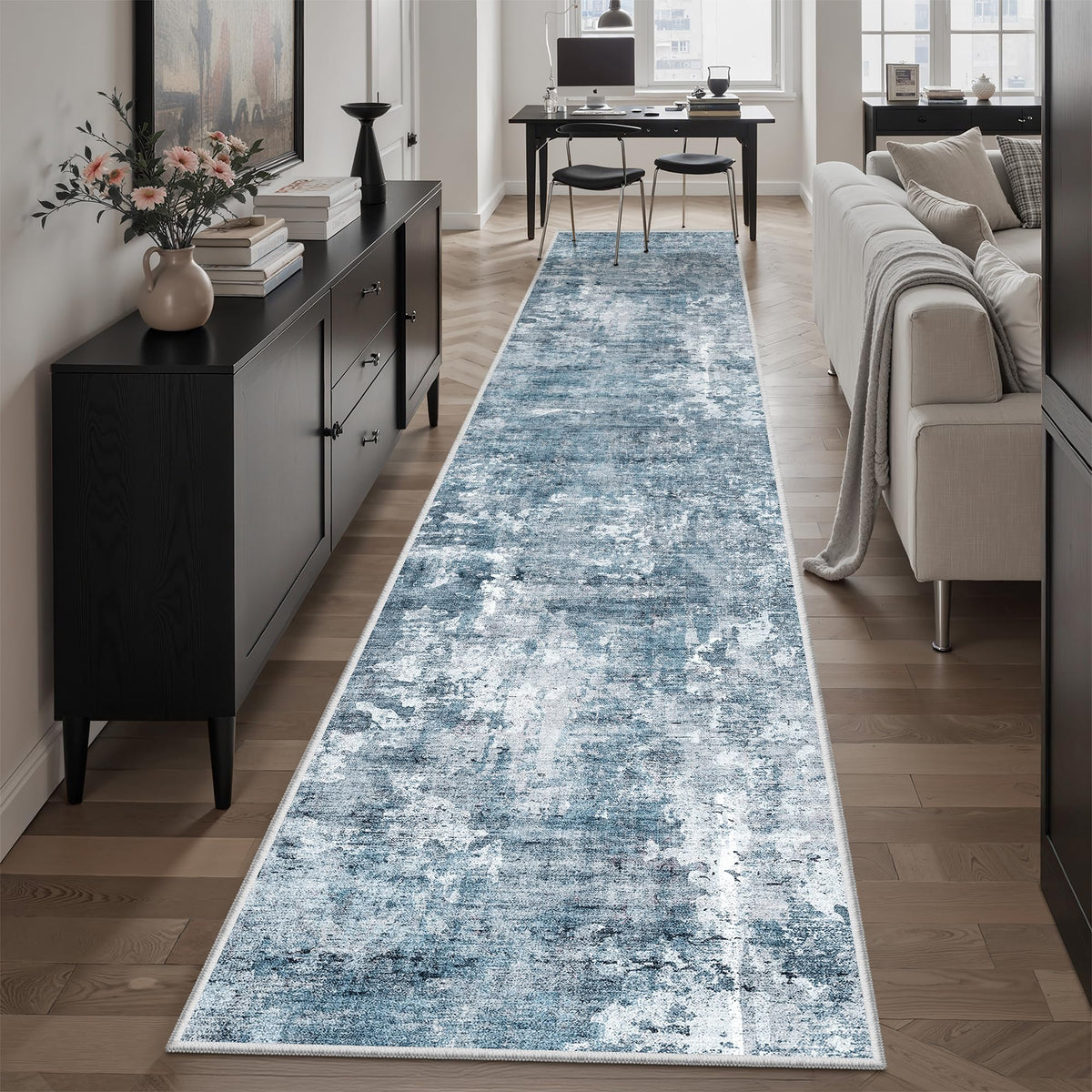 Washable Area Rug with Non Slip Backing