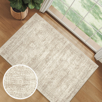 Washable Area Rug with Non Slip Backing