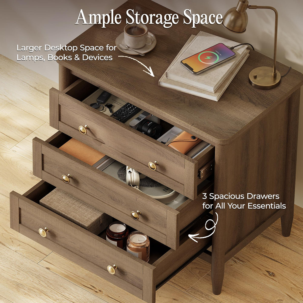 Modern Nightstand – Minimalist Bedside Storage