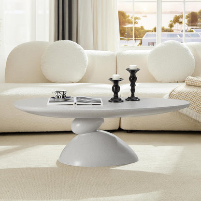 Oval Fiberglass Coffee Table with Minimalist Design