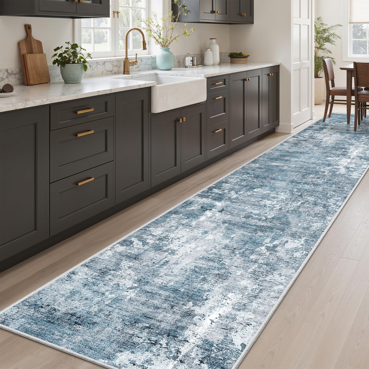 Washable Area Rug with Non Slip Backing