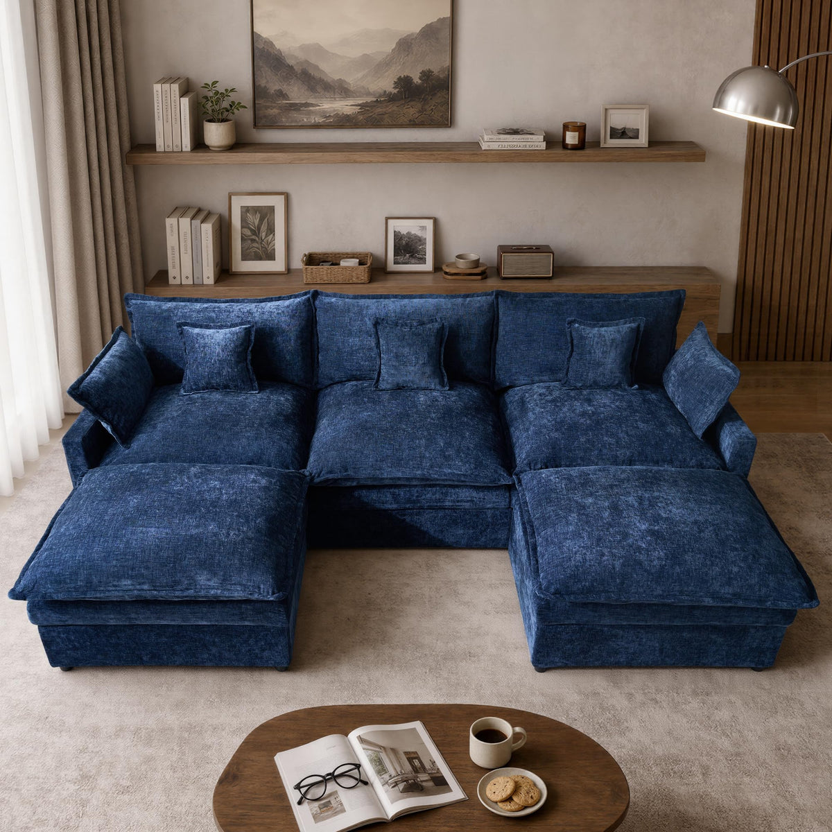 108" Modular Cloud Sectional Sofa with Ottoman