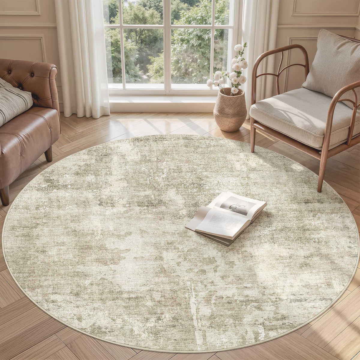 Washable Area Rug with Non Slip Backing