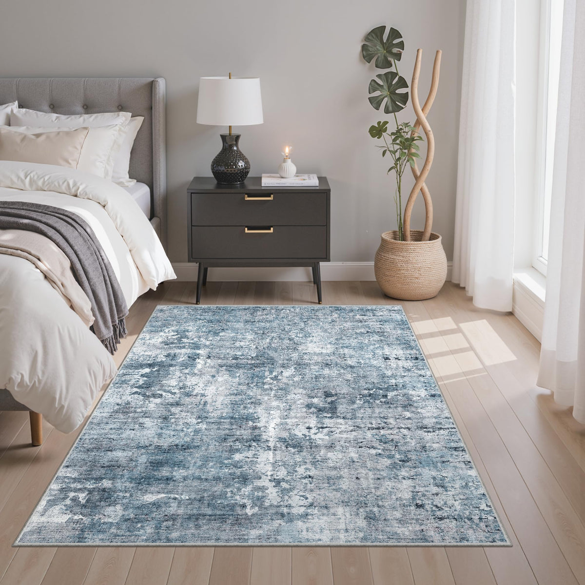 Washable Area Rug with Non Slip Backing