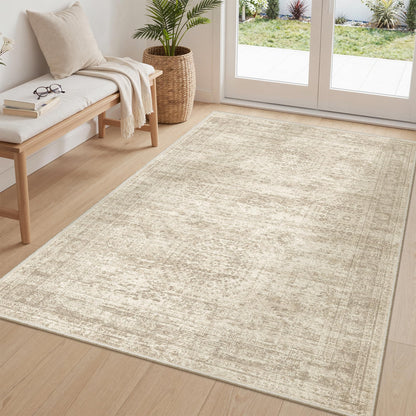 Washable Area Rug with Non Slip Backing