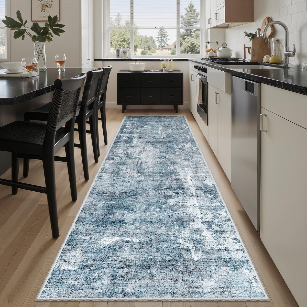 Washable Area Rug with Non Slip Backing