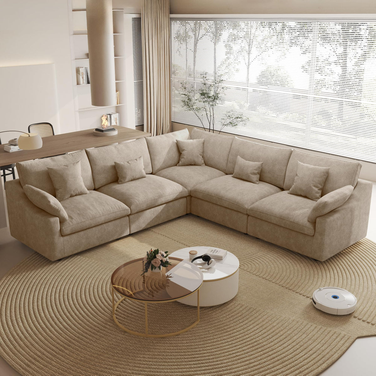Linen Modular Sectional Sofa – Cloud Comfort Design